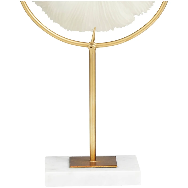The Novogratz 15" Cream Coral Sculpture with Marble Base