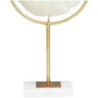 The Novogratz 15" Cream Coral Sculpture with Marble Base