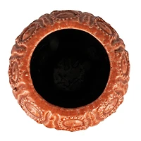 Hello Honey® 9" Coral Crackle Glaze Embossed Terra Cotta Footed Vase Planter