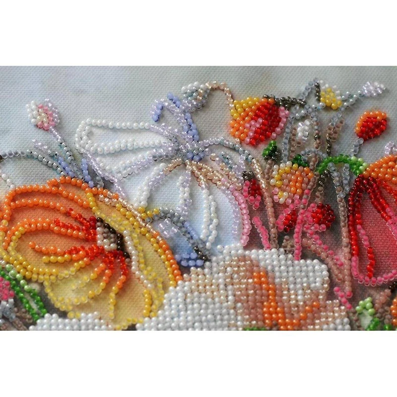 Abris Art Delicate Flowers Bead Embroidery Kit