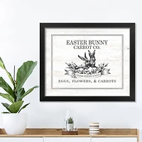 Easter Bunny Carrot Farm 5 16" x 20" Black Framed Print Under Plexiglass