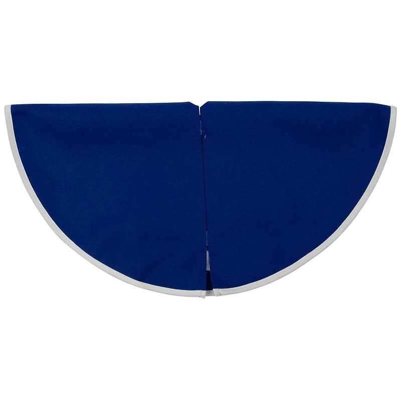 20" Blue Mini Tree Skirt with Embellished Snowman