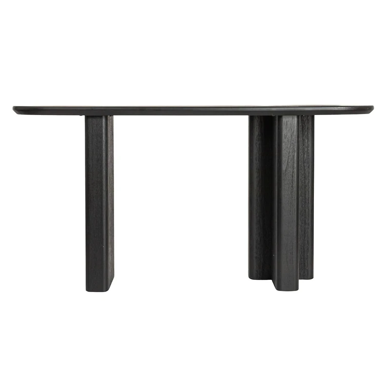 Hello Honey® Black Asymmetrical Fir Wood & Sycamore Wood Console Table