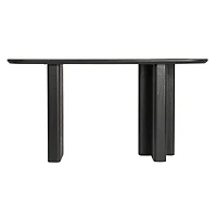 Hello Honey® Black Asymmetrical Fir Wood & Sycamore Wood Console Table