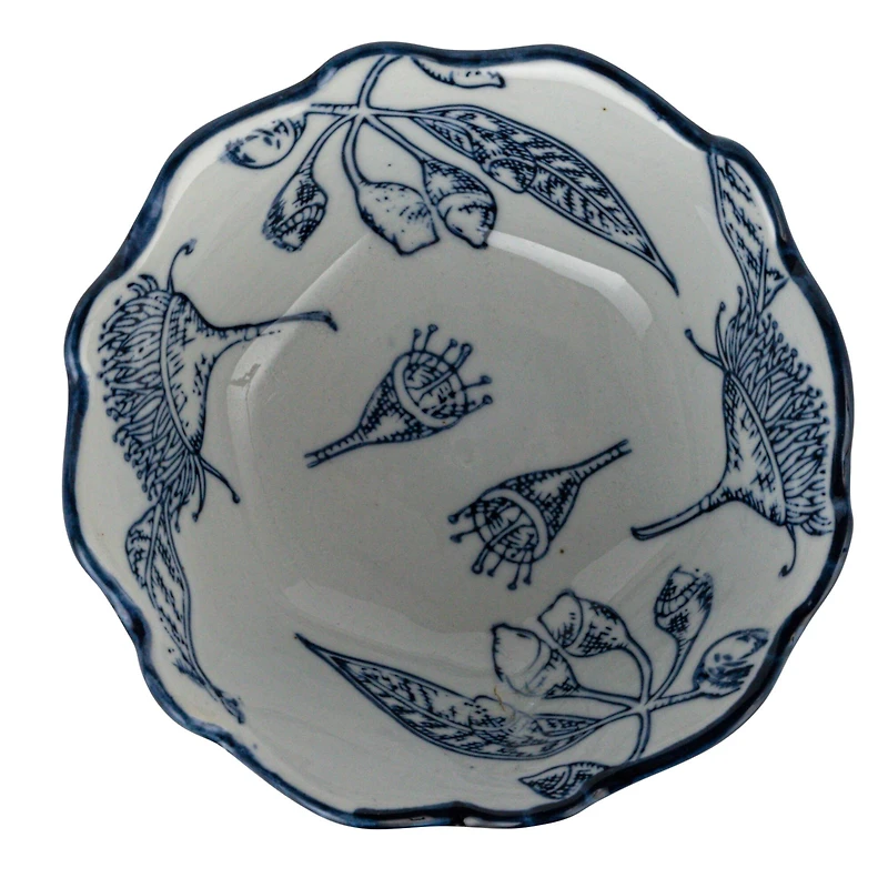 Hello Honey® 5.75" Blue & White Botanical Bliss Stoneware Bowl