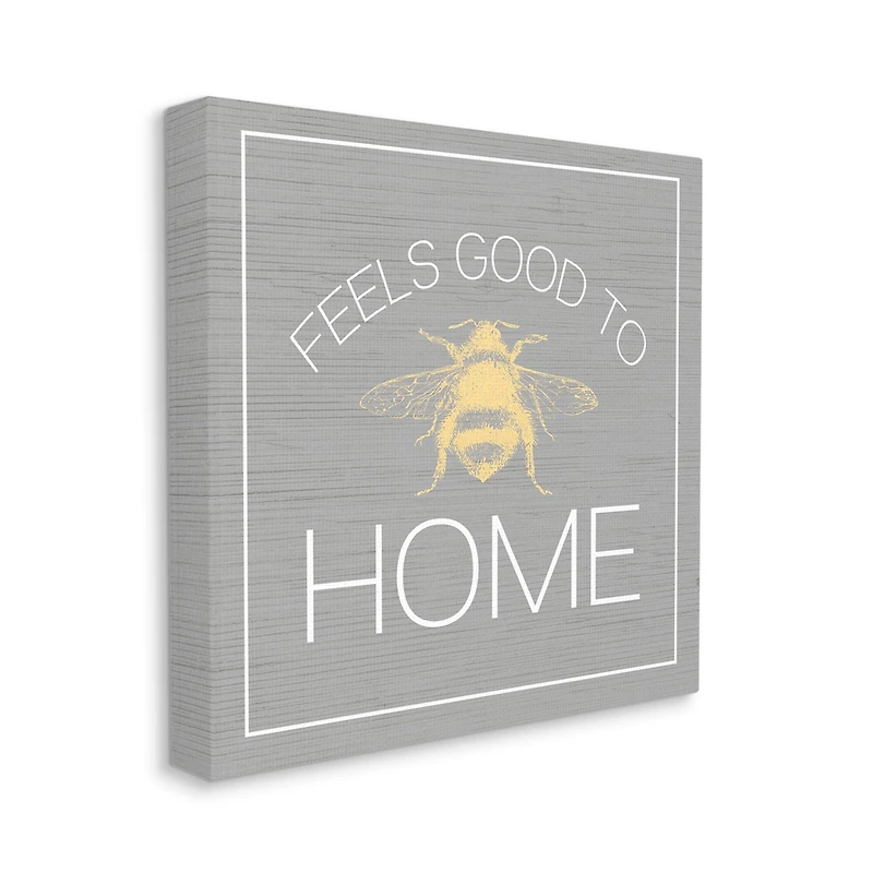 Stupell Industries Good To Bee Home Phrase Cute Insect Pun Canvas Wall Art