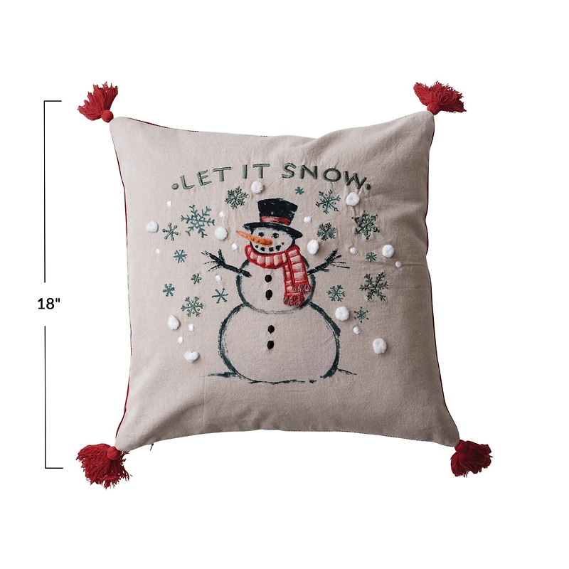 Hello Honey® 18" Let it Snow Square Cotton Printed Accent Pillow