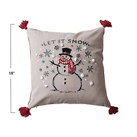 Hello Honey® 18" Let it Snow Square Cotton Printed Accent Pillow