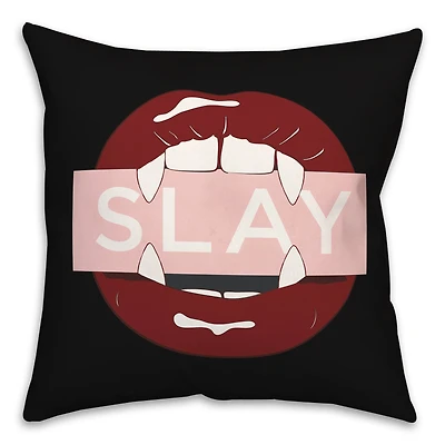 Slay Fangs Throw Pillow