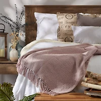 DII® Dusty Lilac Solid Ribbed Throw