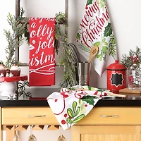 DII® Red & Green Boughs Of Holly Dishtowel Set