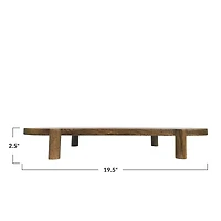 Hello Honey® 19.5" Long Natural Mango Wood Footed Pedestal