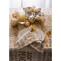 DII® 84" Gold Christmas Collage Tablecloth