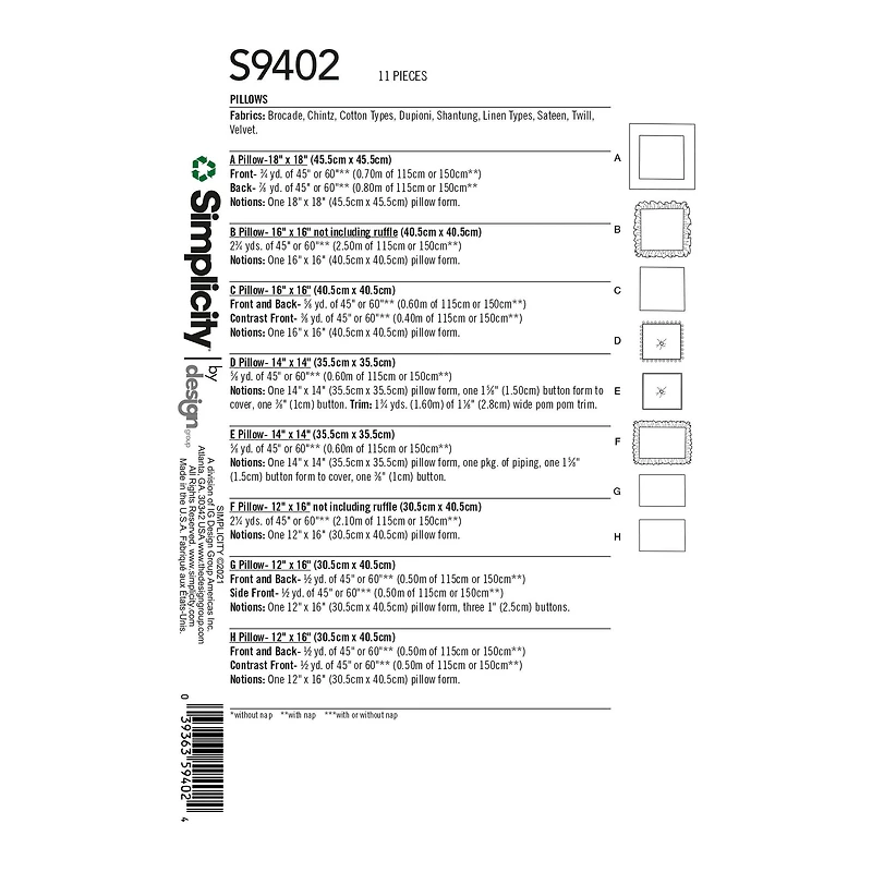 Simplicity® Pattern CS9402
