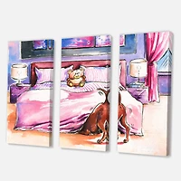 Designart - Brown Dog Looking Under the Bed