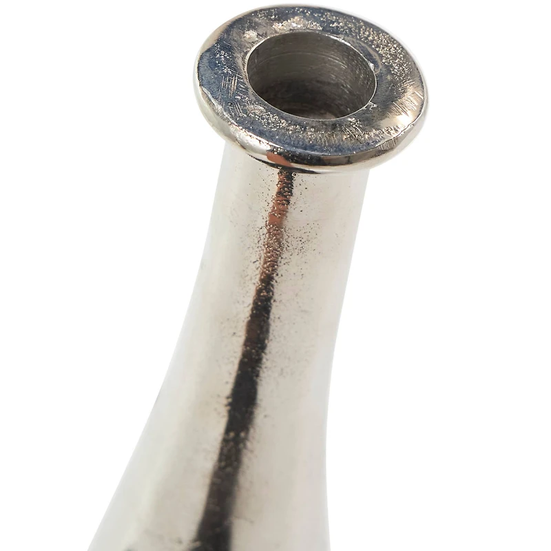 Silver Aluminum Taper Candle Holder Set