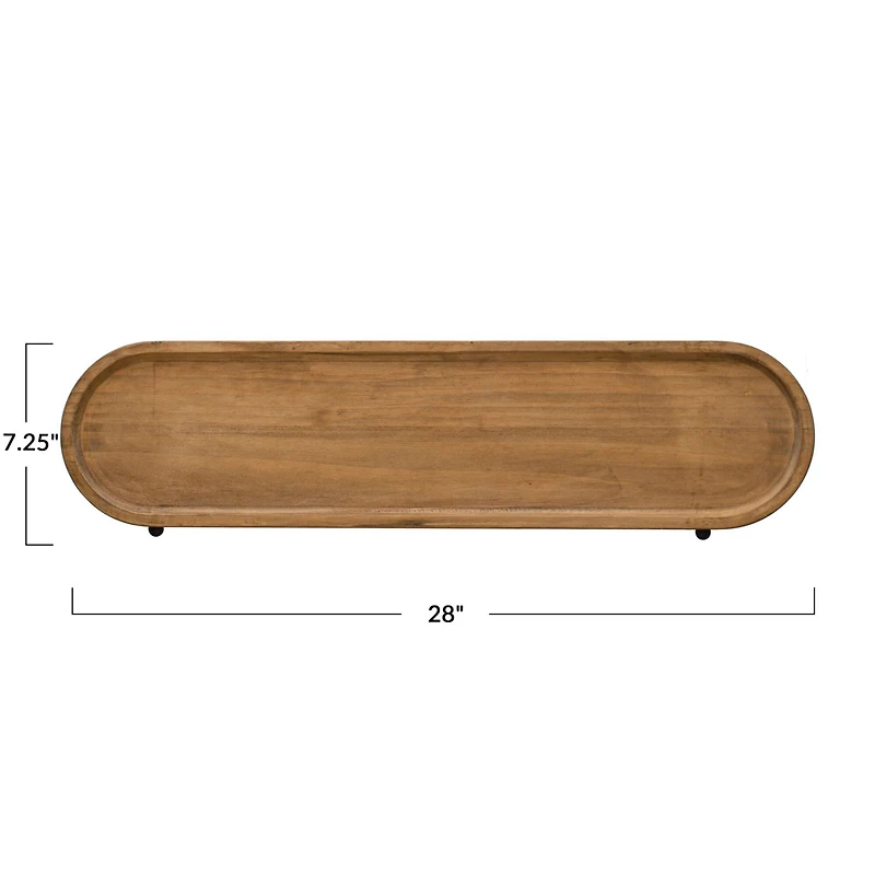 Hello Honey® Natural 28" Modern Oval Wood & Metal Wall Shelf