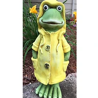Santa's Workshop 17" Yellow Raincoat Frog Accent