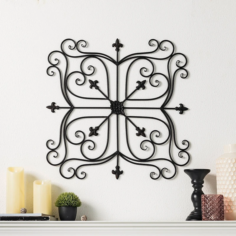 Glitzhome® 23.5" Traditional Iron Scroll Garden Wall Décor