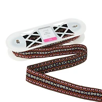 1.5" Black & Red Embroidered Belting Ribbon by Celebrate It®