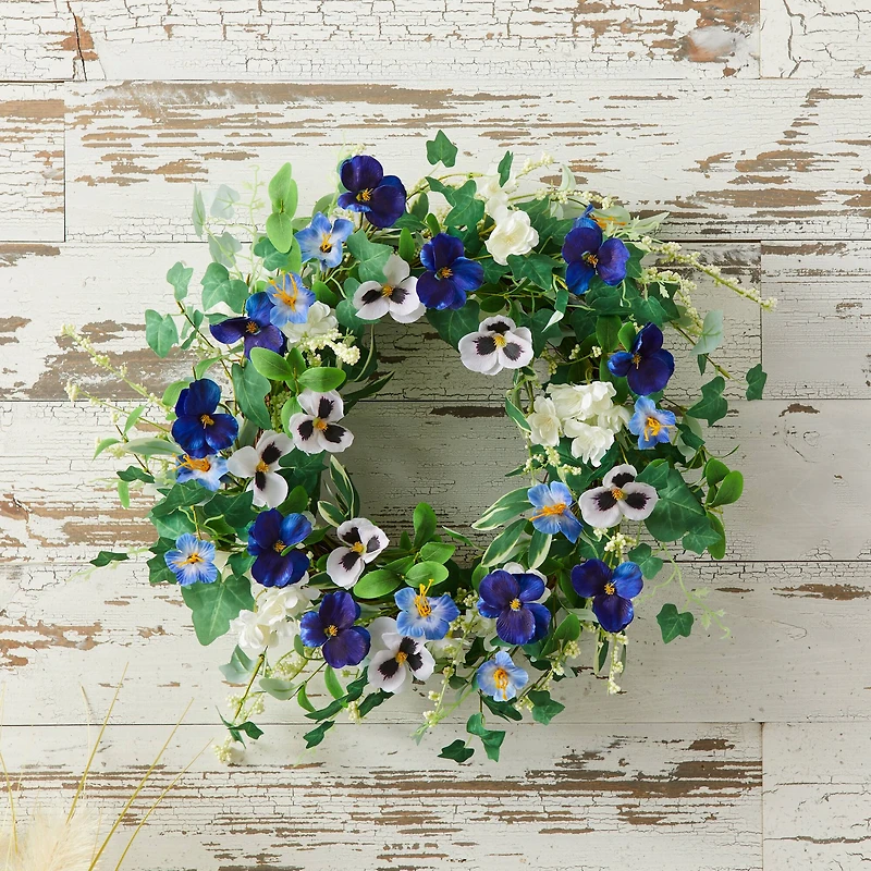 22" Mixed Petunia Pansy Floral Wreath