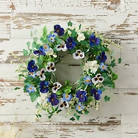 22" Mixed Petunia Pansy Floral Wreath