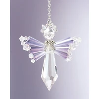 Solid Oak June/Pink Alexandrite Birthstone Angel Crystal Suncatcher Ornament Kit