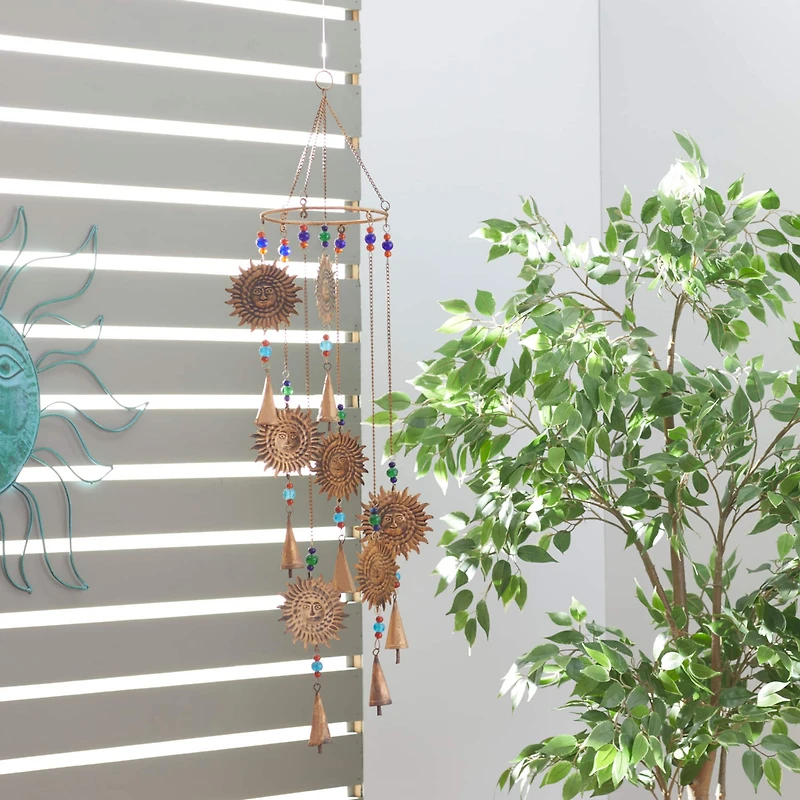 36" Brass Metal Sun in Splendor Eclectic Windchime