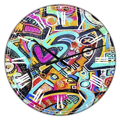 Designart 'Peacock Love Shimmy Large Modern Wall Clock