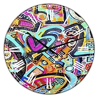 Designart 'Peacock Love Shimmy Large Modern Wall Clock