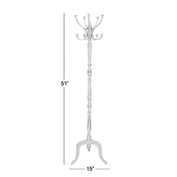 60" Silver Metal Traditional Coat Rack