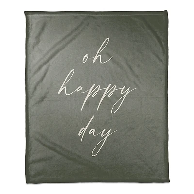 50" x 60" Oh Happy Laundry Day Coral Fleece Throw Blanket