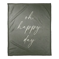 50" x 60" Oh Happy Laundry Day Coral Fleece Throw Blanket