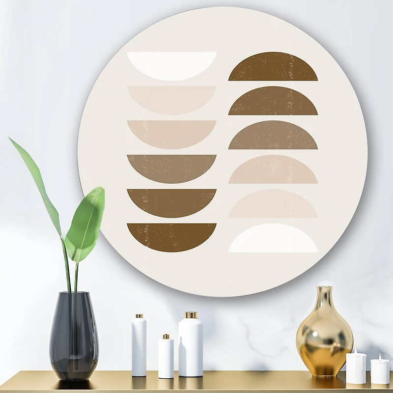 Designart - Abstract Sun & Moon Geometrics In Terracotta II