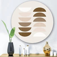 Designart - Abstract Sun & Moon Geometrics In Terracotta II