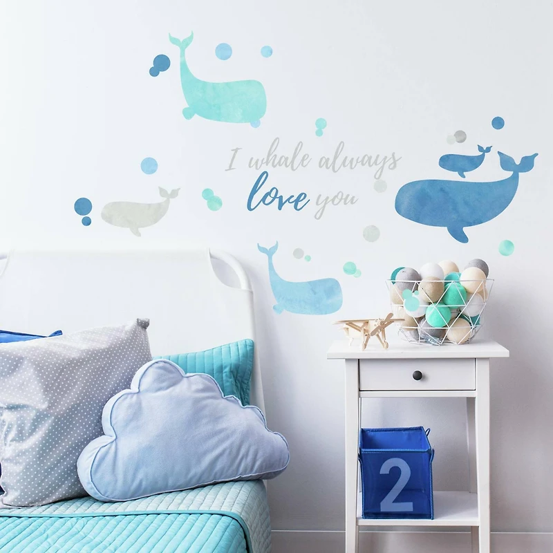 RoomMates I Whale Always Love You Peel & Stick Giant Wall Decals