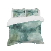 Designart 'Lost into the Blue' Geometric Bedding Set