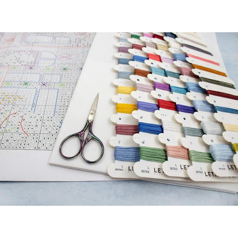 LetiStitch Winter Townhouse Counted Cross Stitch Kit