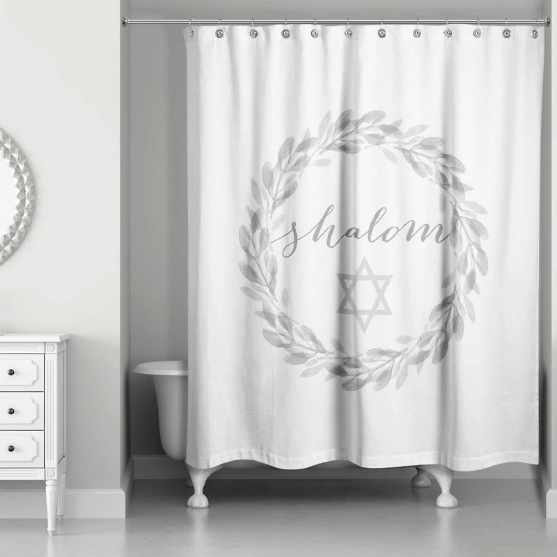 Shalom Wreath Shower Curtain