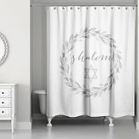 Shalom Wreath Shower Curtain