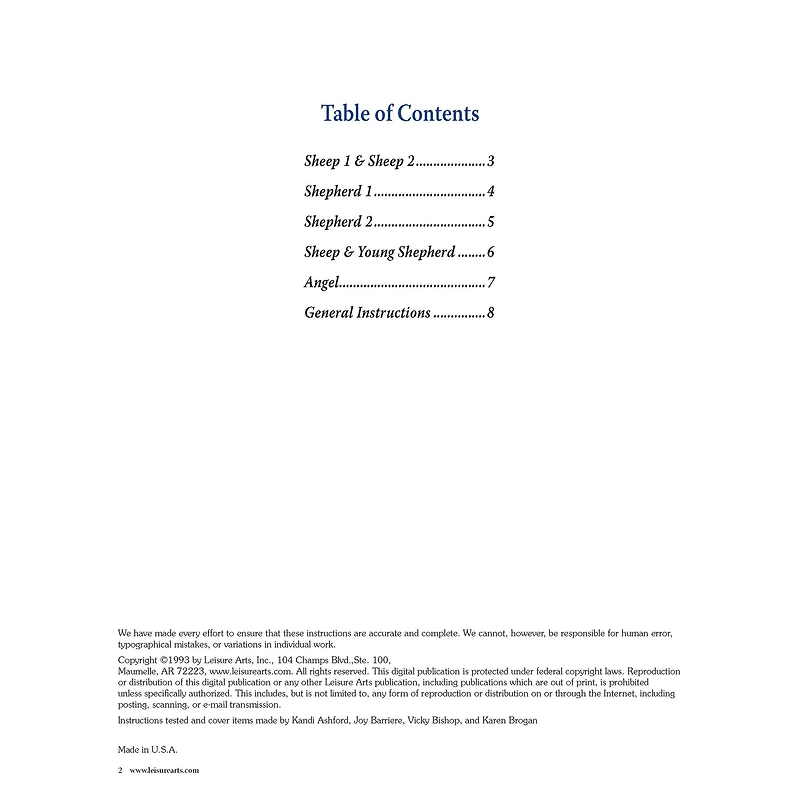 Leisure Arts® The Shepherds Heirloom Nativity Book 3