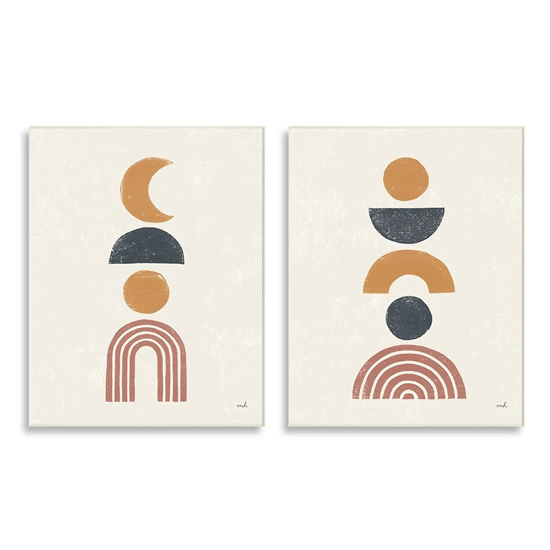 Stupell Industries Sun and Moon Bohemian Symbols Neutral Primary ,10" x 15"