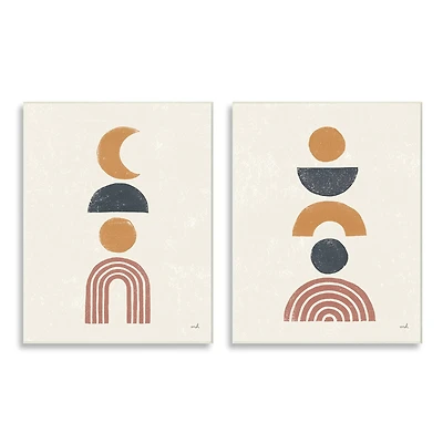 Stupell Industries Sun and Moon Bohemian Symbols Neutral Primary ,10" x 15"