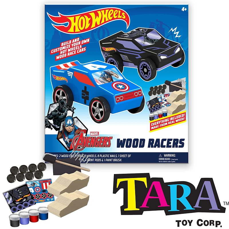 Tara Toys™ Marvel® Avengers Hot Wheels DIY Wood Car Racers
