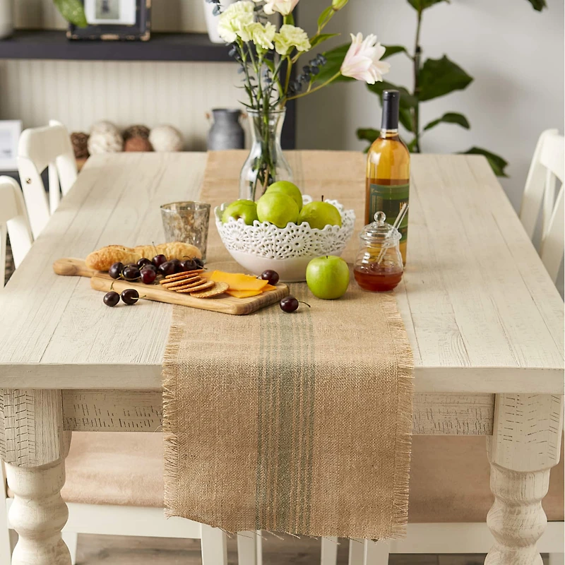 DII® 108" Middle Stripe Burlap Table Runner