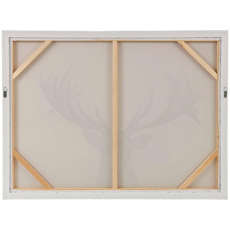 Brown Canvas Deer Gazing Framed Wall Art with Wood Frame