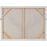 Brown Canvas Deer Gazing Framed Wall Art with Wood Frame