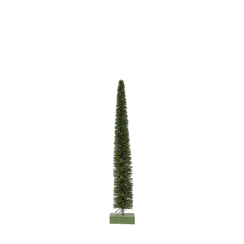 Hello Honey® 25.25" LED Green Rattan Tree with Wood Base