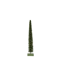 Hello Honey® 25.25" LED Green Rattan Tree with Wood Base