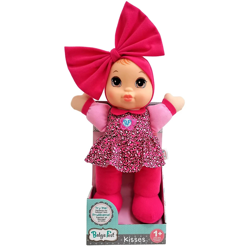 Goldberger Baby's First® Kisses™ 14" Baby Doll with Animal Print Top